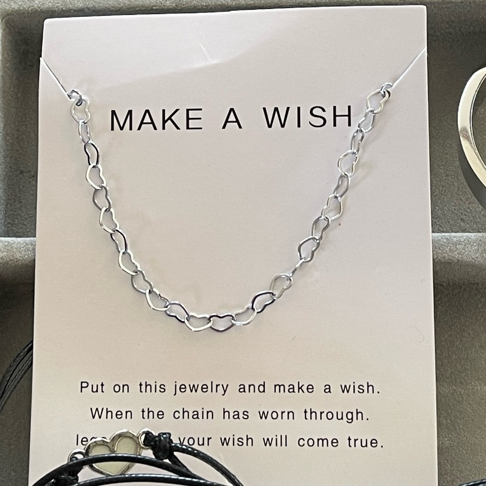 Heart 10 Bracelets silver, black super cute Guess, Make a Wish + - Picture 6 of 9